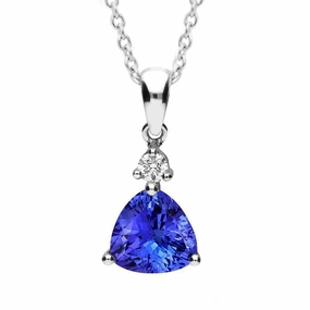 18ct White Gold 1.46ct Tanzanite and Diamond Necklace