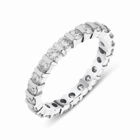 18ct White Gold 1.60ct Diamond Bar Set Full Eternity Ring