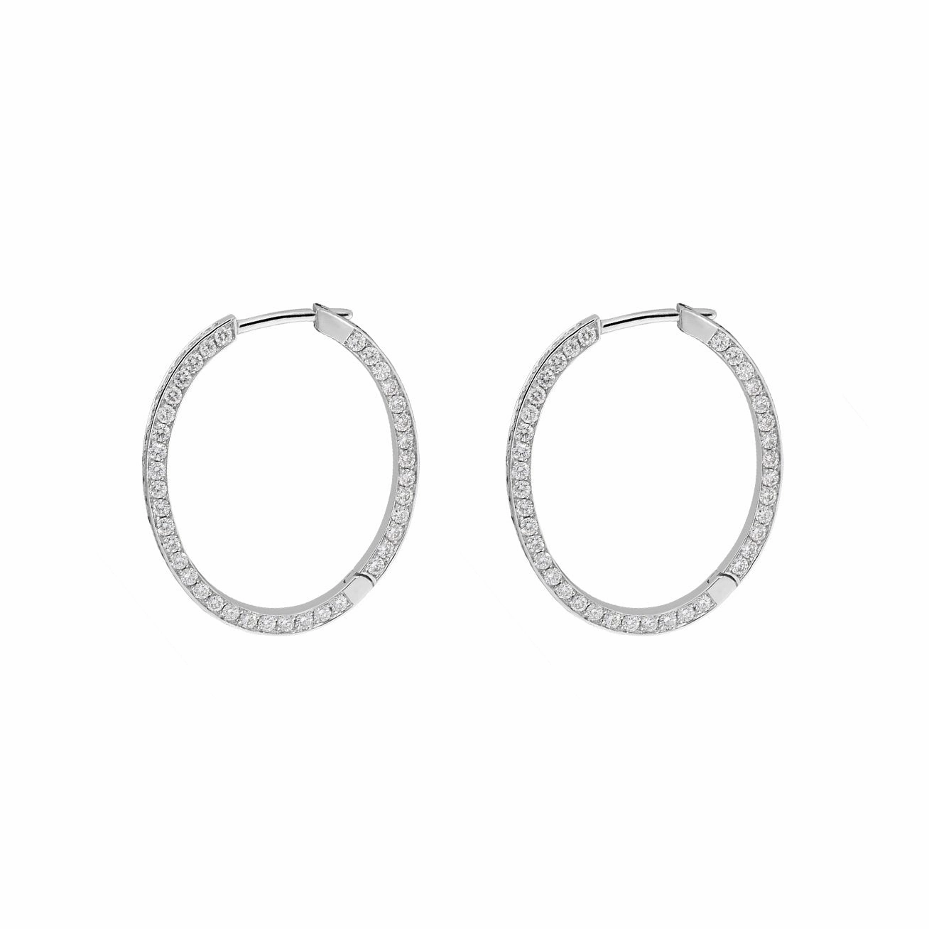 18ct White Gold 1.94ct Diamond Hoop Earrings