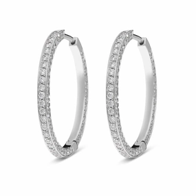 18ct White Gold 1.94ct Diamond Hoop Earrings