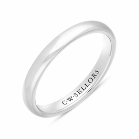 18ct White Gold 2.5mm Court Shaped Wedding Ring
