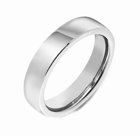 18ct White Gold 3mm Flat Court Shape Wedding Ring