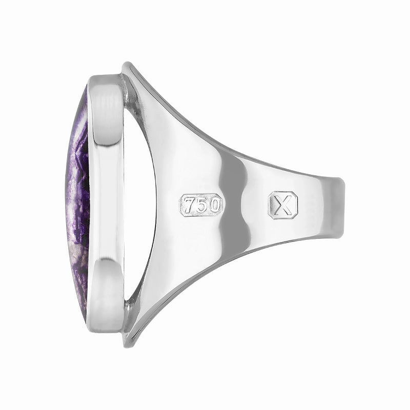 18ct White Gold Blue John Hallmark Medium Oval Ring