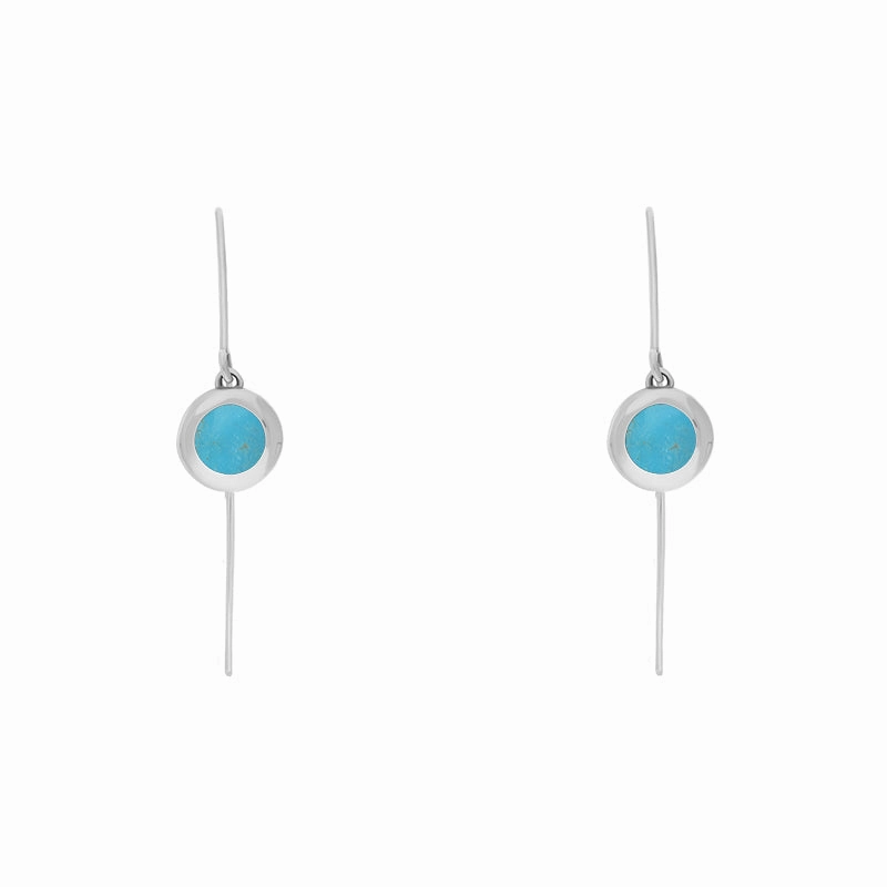 18ct White Gold Blue John Star Disc Drop Earrings