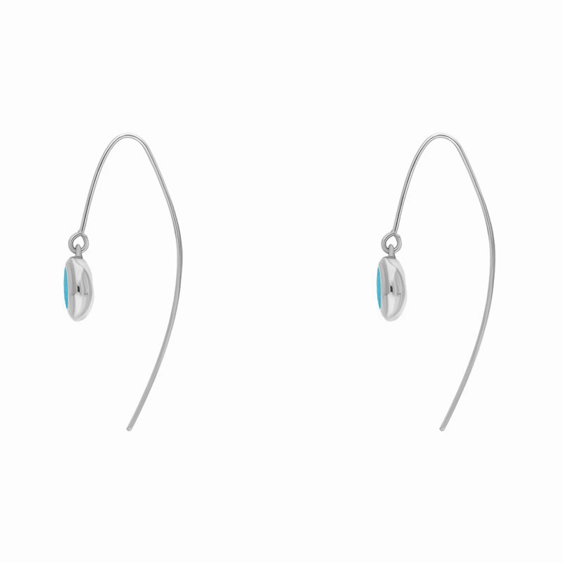 18ct White Gold Blue John Star Disc Drop Earrings