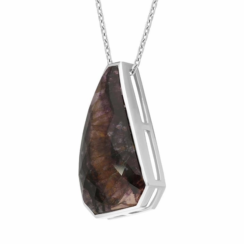 18ct White Gold Blue John Unique Tapered Necklace D D