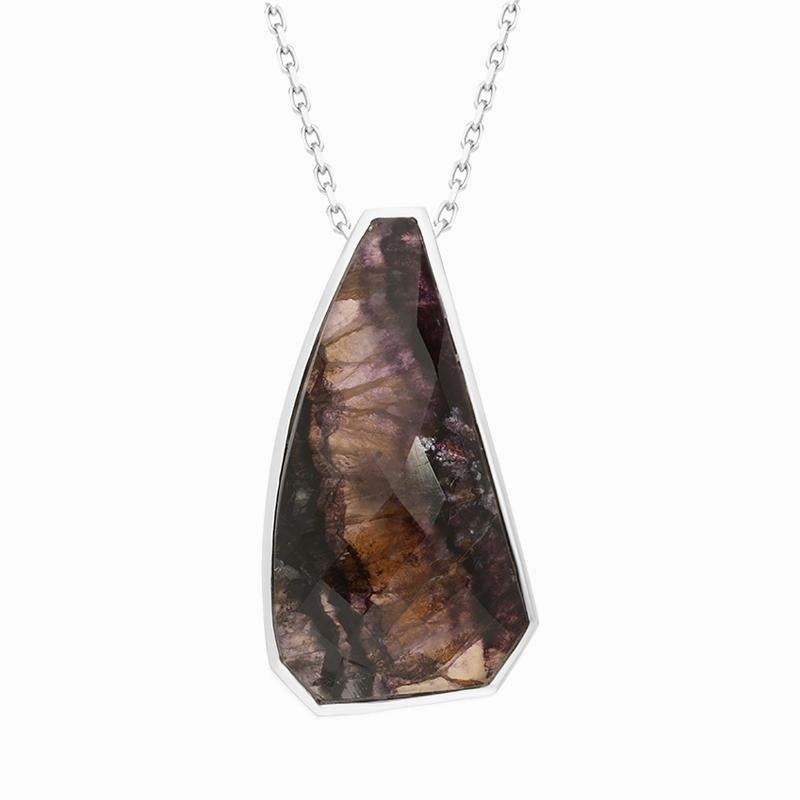 18ct White Gold Blue John Unique Tapered Necklace D D