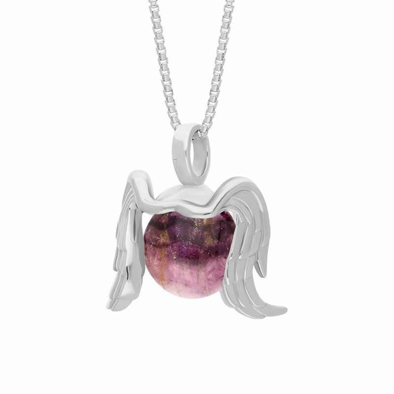 18ct White Gold Blue John Zodiac Virgo 10mm Bead Pendant