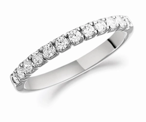 18ct White Gold Brilliant Cut Diamond Half Eternity Ring