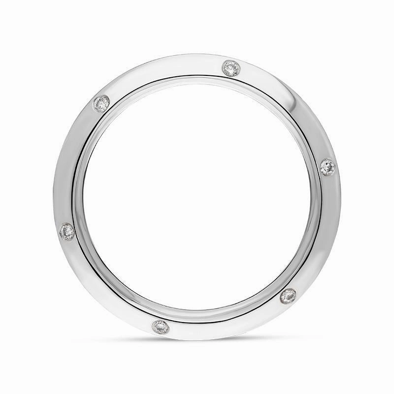 18ct White Gold Diamond Bevelled Edge Wedding Ring