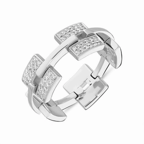 18ct White Gold Diamond Cage Unique Ring