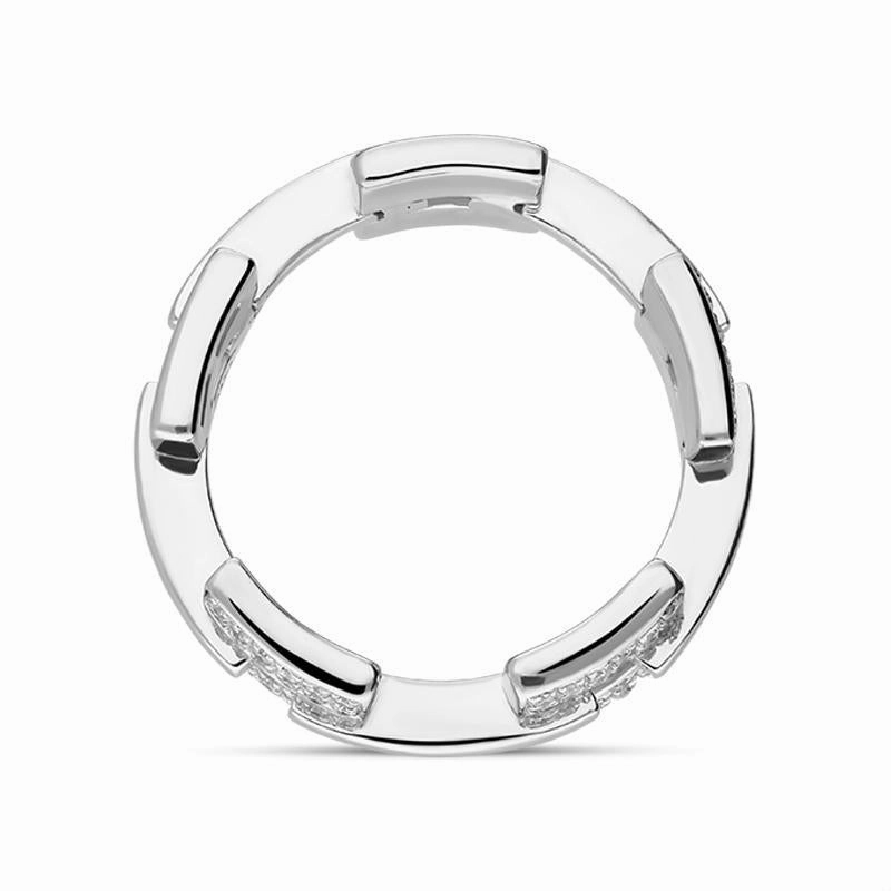18ct White Gold Diamond Cage Unique Ring