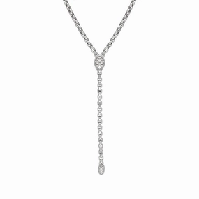 18ct White Gold Diamond Cascading Drop Necklace