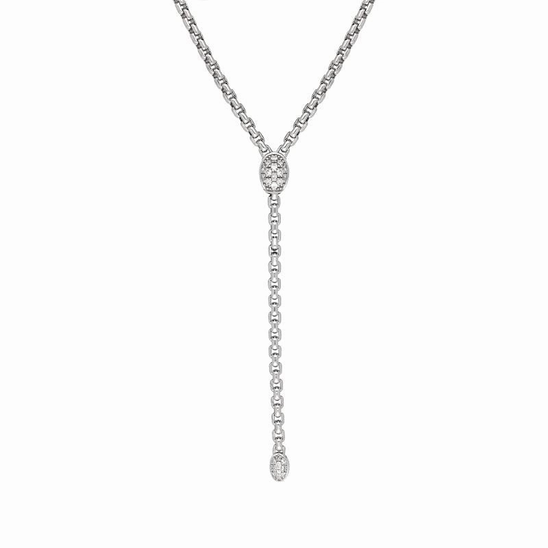 18ct White Gold Diamond Cascading Drop Necklace