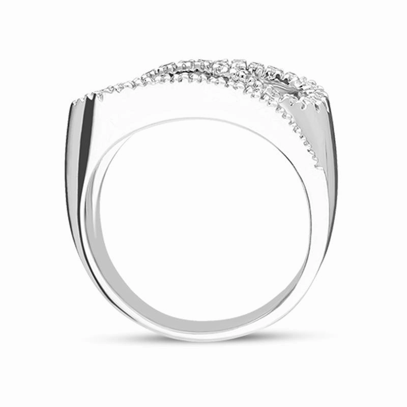 18ct White Gold Diamond Curve Dress Ring