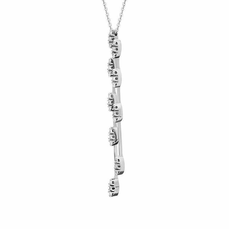18ct White Gold Diamond Double Drop Necklace