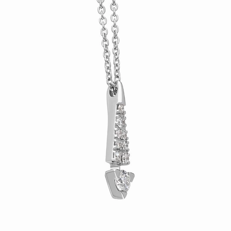 18ct White Gold Diamond Graduated Drop Necklace