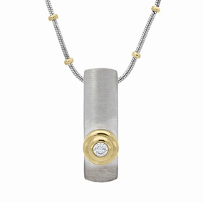 18ct White Gold Diamond Satin Donut Necklace