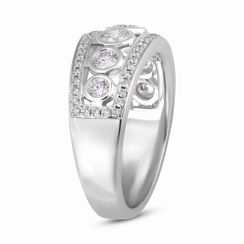 18ct White Gold Diamond Seven Stone Half Eternity Ring