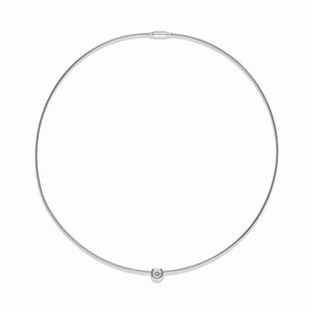 18ct White Gold Diamond Wire Collar Necklace D