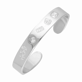 18ct White Gold Hallmark Cuff Bangle