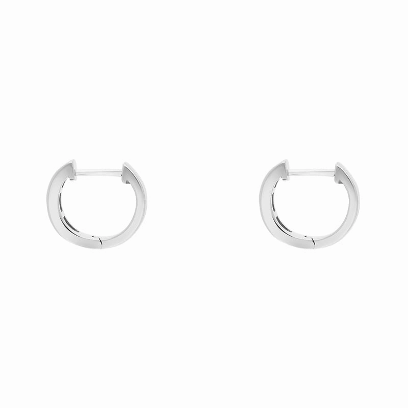 18ct White Gold Sapphire Diamond Princess Cut Hoop Earrings