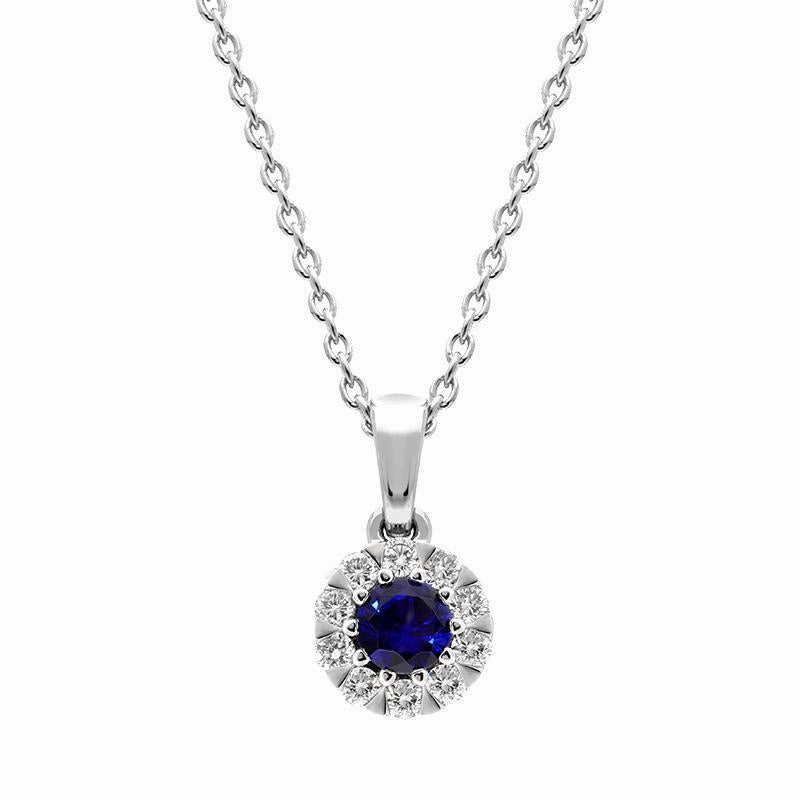18ct White Gold Sapphire Diamond Two Piece Gift Set