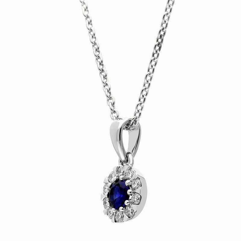 18ct White Gold Sapphire Diamond Two Piece Gift Set