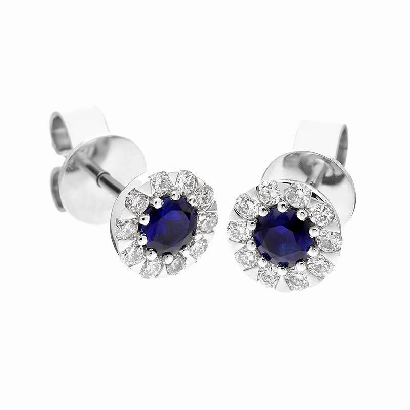 18ct White Gold Sapphire Diamond Two Piece Gift Set