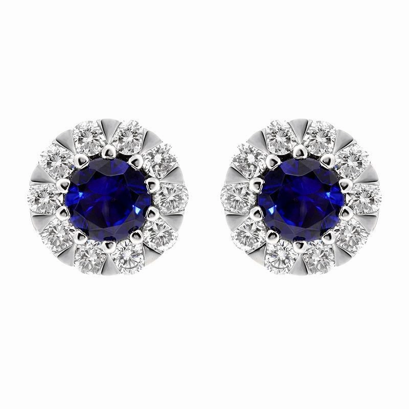 18ct White Gold Sapphire Diamond Two Piece Gift Set