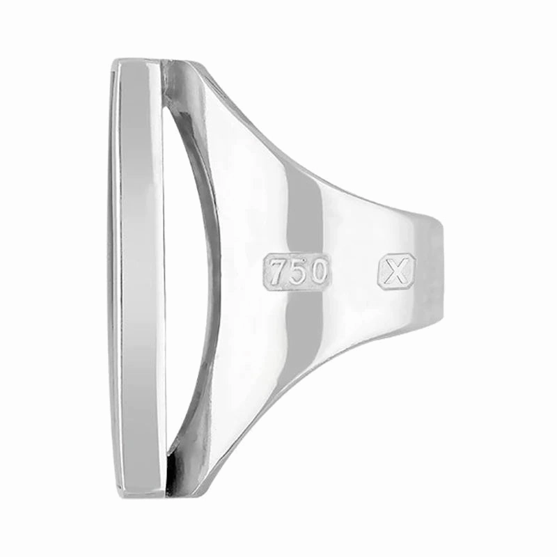 18ct White Gold Turquoise Hallmark Large Oblong Ring