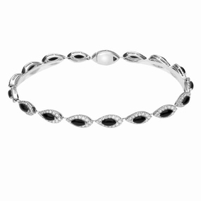 18ct White Gold Whitby Jet 3.16ct Diamond Bracelet
