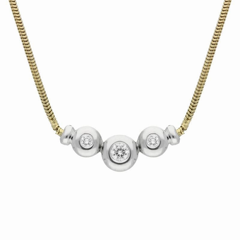 18ct Yellow and White Gold 0.29ct Diamond Necklace