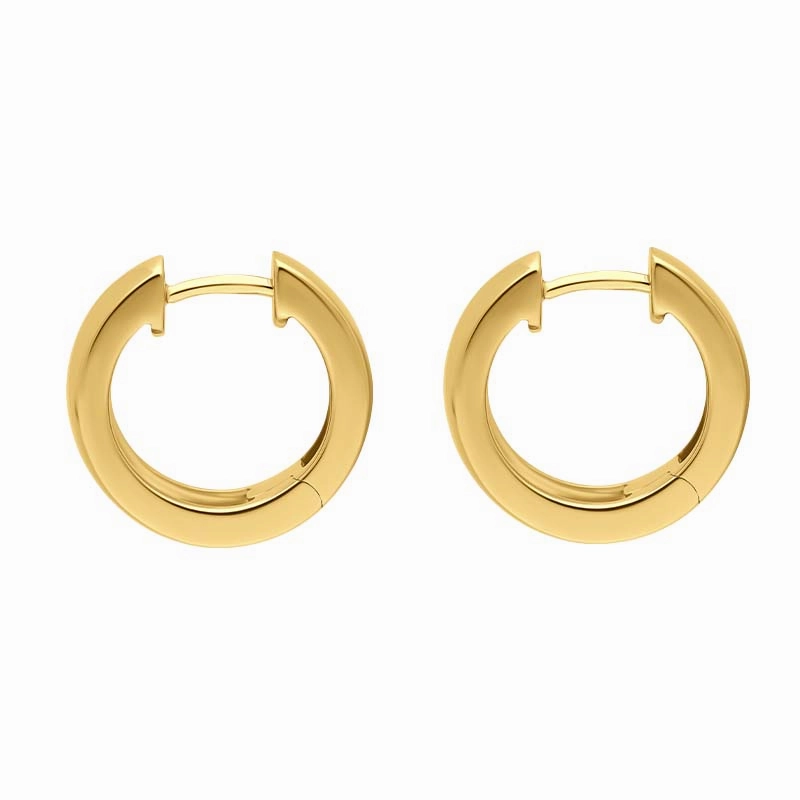18ct Yellow and White Gold Diamond 16mm Hoop Earrings