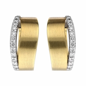18ct Yellow Gold 0.10ct Diamond Hoop Earrings