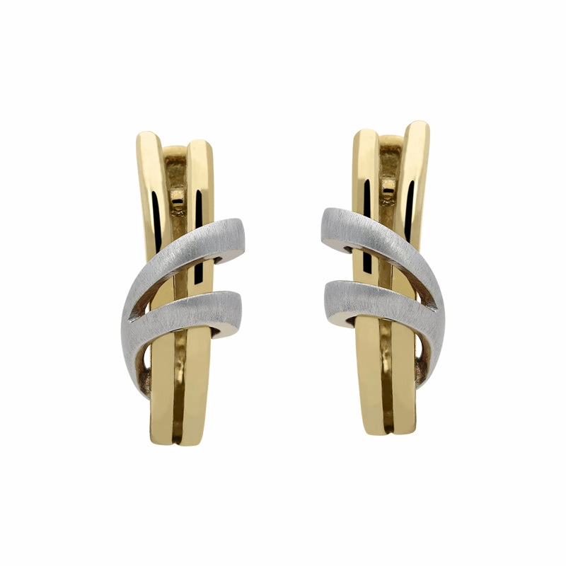 18ct Yellow Gold 0.10ct Diamond Swirl Earrings
