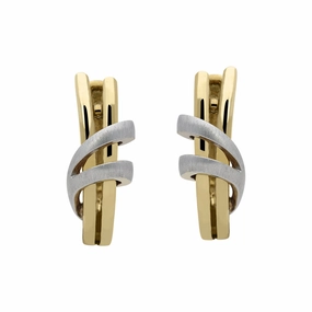 18ct Yellow Gold 0.10ct Diamond Swirl Earrings