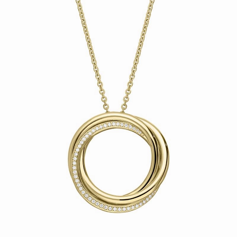 18ct Yellow Gold 0.14ct Diamond Open Circle Necklace D
