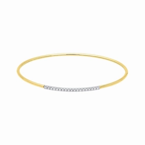 18ct Yellow Gold 0.18ct Diamond Bangle