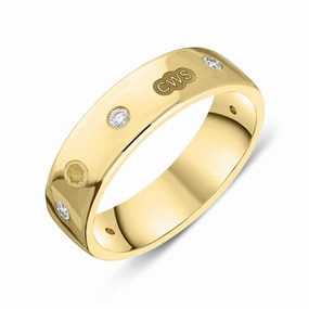 18ct Yellow Gold 0.18ct Diamond King's Coronation Hallmark 6mm Ring D