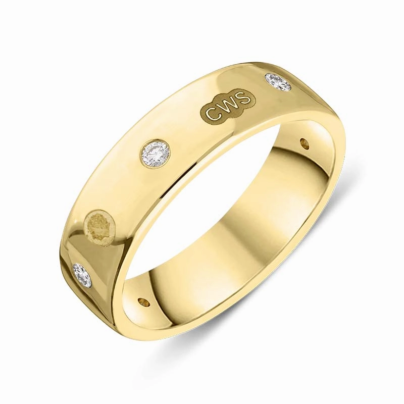 18ct Yellow Gold 0.18ct Diamond King's Coronation Hallmark 6mm Ring D