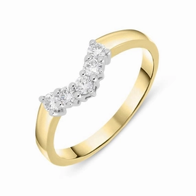 18ct Yellow Gold 0.22ct Diamond Wishbone Ring