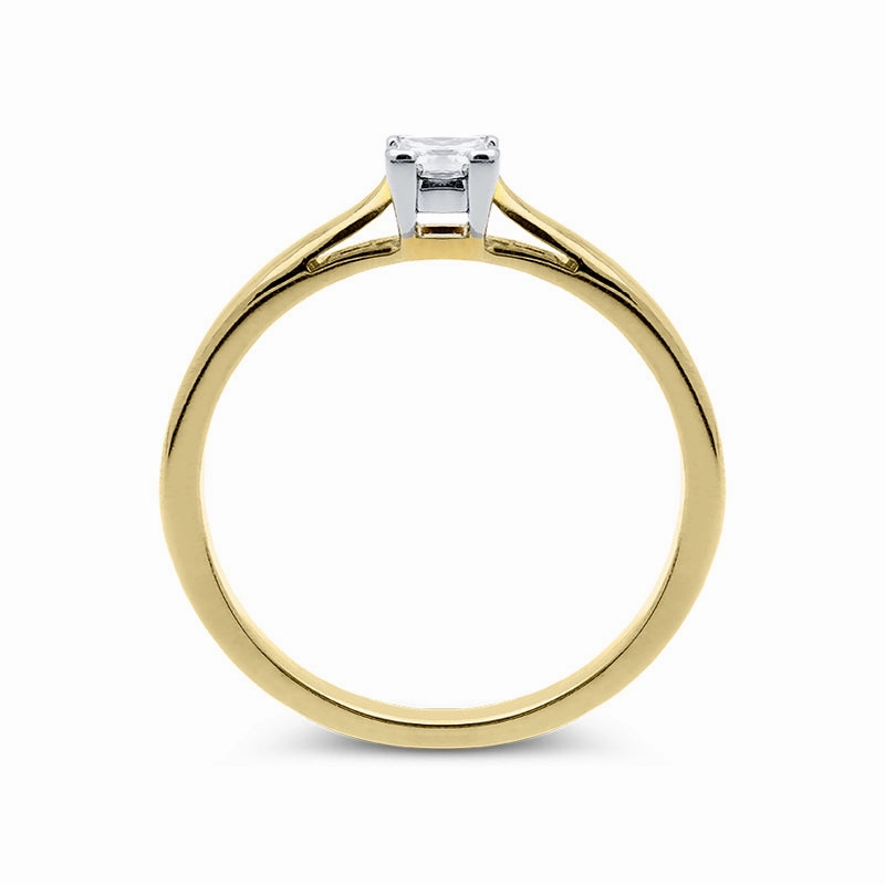 18ct Yellow Gold 0.24ct Diamond Princess Cut Solitaire Ring