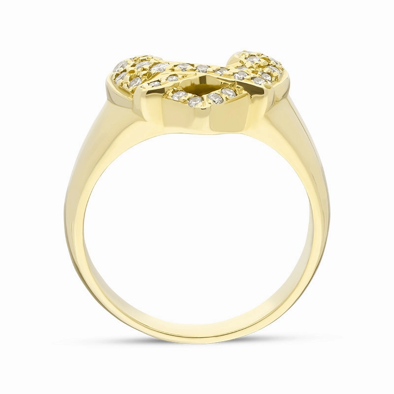 18ct Yellow Gold 0.26ct Diamond Hugging Heart Cluster Ring