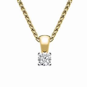 18ct Yellow Gold 0.28ct Diamond Brilliant Cut Solitaire Necklace