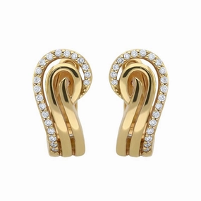 18ct Yellow Gold 0.28ct Diamond Swirl Earrings