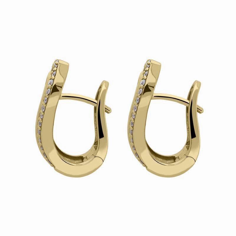 18ct Yellow Gold 0.28ct Diamond Swirl Earrings