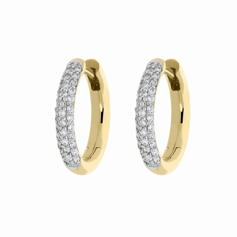 18ct Yellow Gold 0.37ct Diamond Hoop Earrings