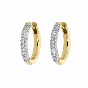 18ct Yellow Gold 0.37ct Diamond Hoop Earrings