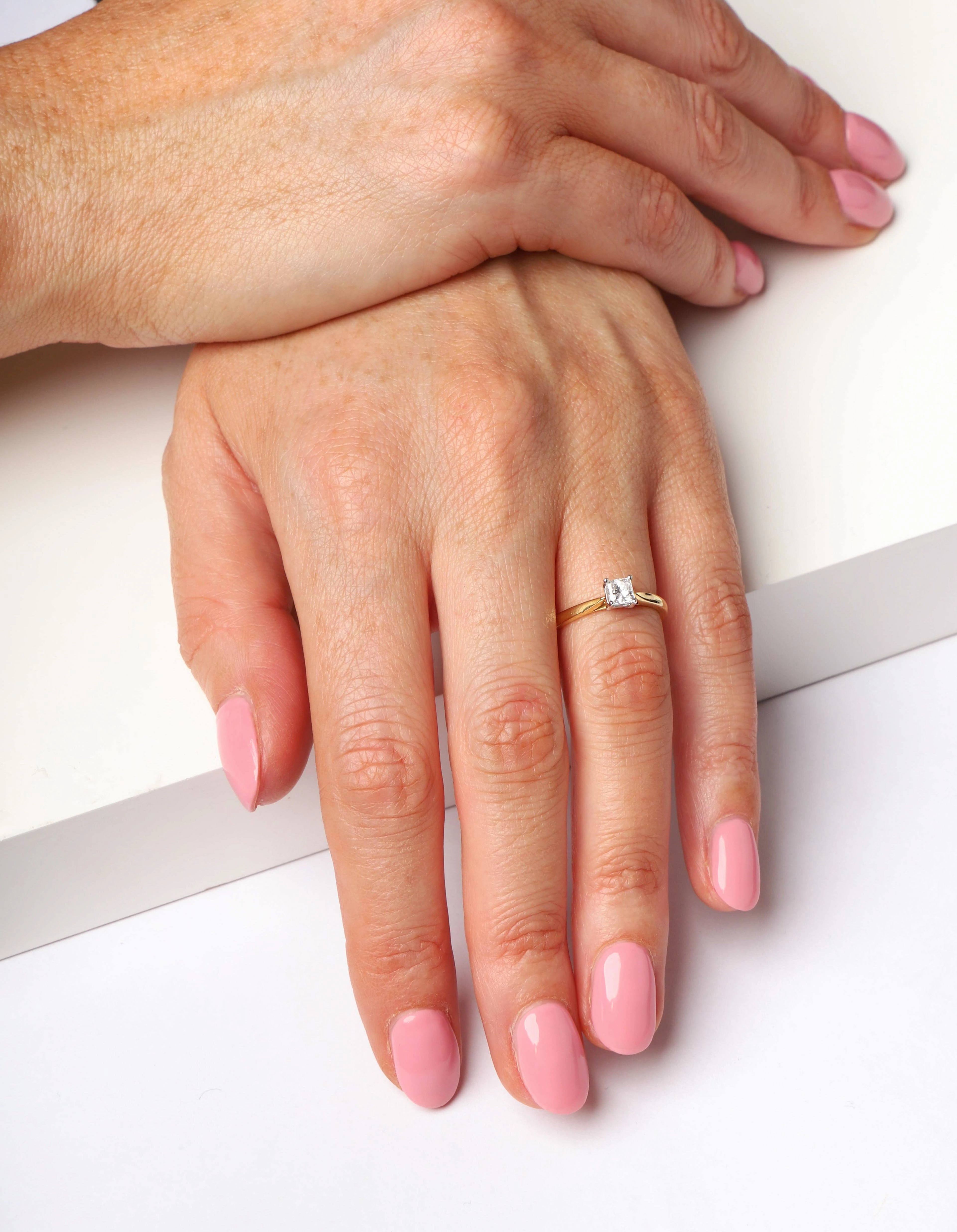 18ct Yellow Gold 0.40ct Diamond Princess Cut Solitaire Ring
